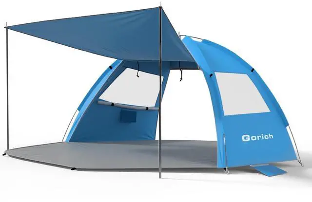 Main image of Beach Tent Sun Shelter with Canopy, Easy Setup UPF50+ UV Protection Sun Shade for 3-4/5-6/7-8 Person, Lightweight & Compact Beach Umbrella for Family Travel