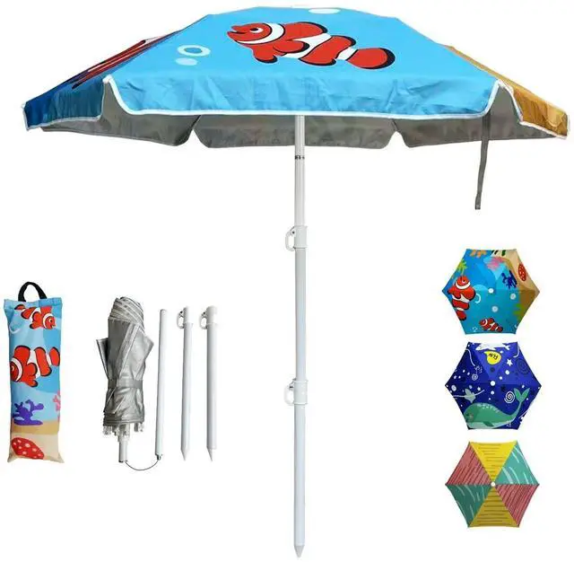 Main image of Water Table Umbrella Kid Beach Umbrella Diameter 0.99-1.2 inches Pole UV 50+ Portable Sun Shade with Sand Anchor & Carry Bag, Outdoor Folding Umbrella for Beach,Pool,Patio,Garden