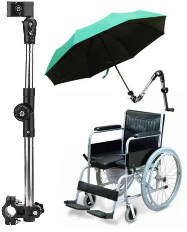 Main image of Wheelchair Umbrella Mount Holder, Umbrella Holder for Wheelchair, Sun Umbrella Clamp for wheelchairs, for Wheelchair Handlebars with Diameter of 20mm, Wheelchair Accessory