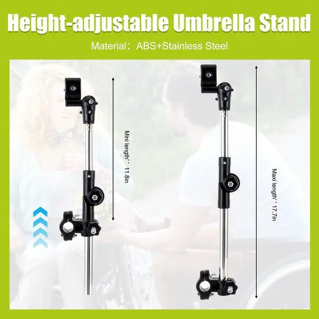 Alt view image 5 of 7 - Wheelchair Umbrella Mount Holder, Umbrella Holder for Wheelchair, Sun Umbrella Clamp for wheelchairs, for Wheelchair Handlebars with Diameter of 20mm, Wheelchair Accessory