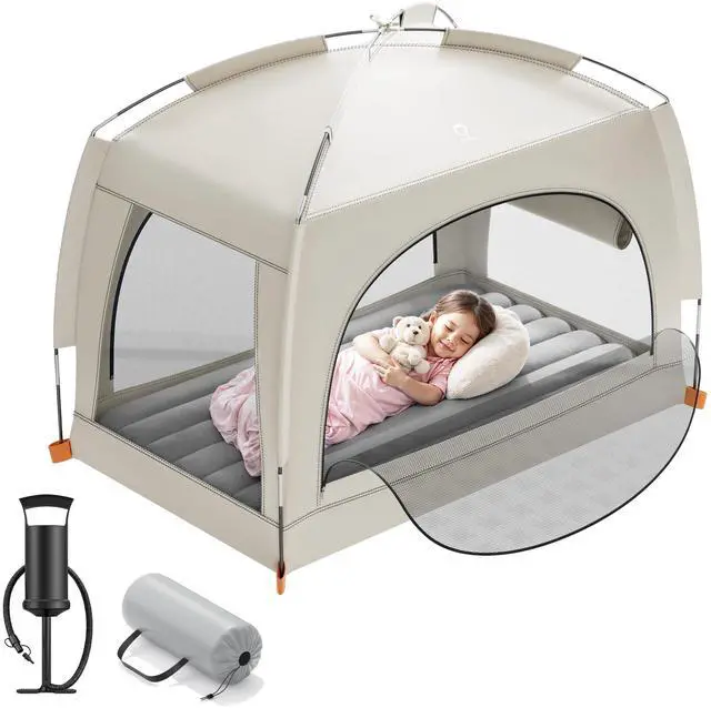 Main image of Lightweight Blow Up Kids Air Mattress with Hand Pump Indoor & Outdoor Portable for Camping, Travel, Home, Grandmas Ages 3+