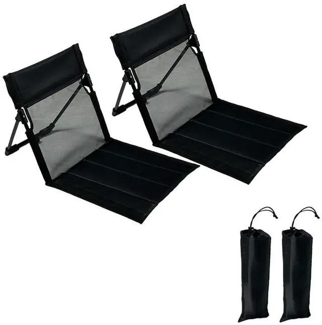 Main image of 2 Pack Foldable Camping Chairs with Mesh Backrest,Ultra-Light Portable Beach Chairs with Carry Bag for Sunbathing Swimming Poolside Picnic Lawn Road Trips (Black)