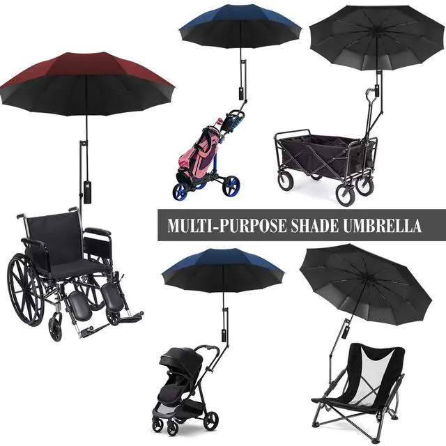 Alt view image 7 of 7 - UPF 50+ Beach Umbrella with Adjustable Universal Clamp