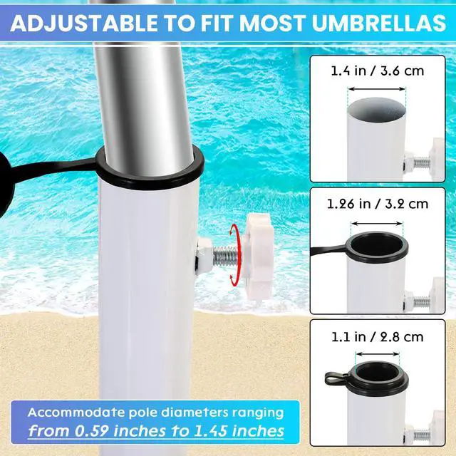Alt view image 4 of 6 - Portable Beach Umbrella Stand, Foldable Umbrella Stand, Adjustable Patio Umbrella Base Holder with Weight Bag, Sunshade Holder for Beach, Outdoor, Courtyard, Beach