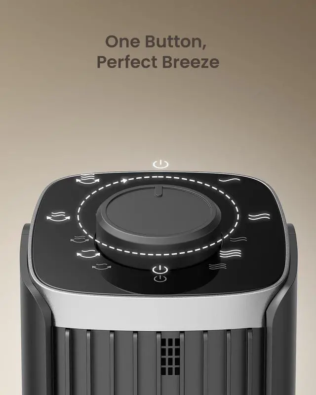 Alt view image 6 of 7 - Tower Fan for Bedroom, 13'' Quiet Desk Fan with 23ft/s, 3 Speeds, 70° Oscillating Fans with Knob Control, Portable Table Fans Bladeless Fan for Indoor Room, Home, Office, Desktop