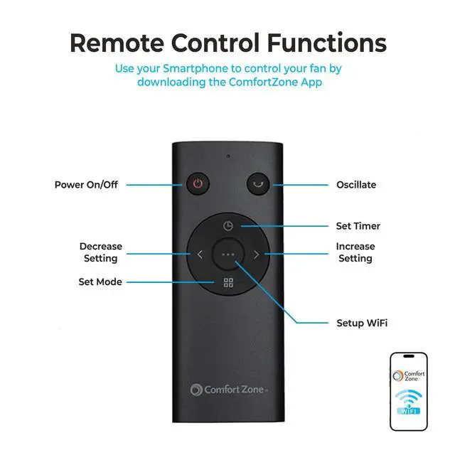 Alt view image 2 of 5 - 42-Inch Smart Wi-Fi Oscillating Tower Fan