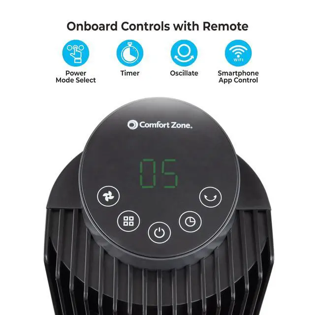 Alt view image 3 of 5 - 42-Inch Smart Wi-Fi Oscillating Tower Fan