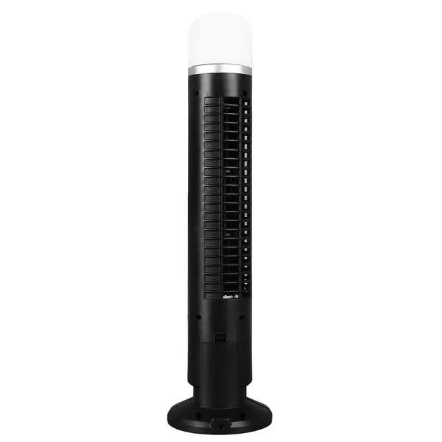 Alt view image 4 of 7 - Portable Bladeless Tower Fan with USB Connection and Light, Ideal for Home, Bedroom, and Office Use - Cool and Quiet Table Desk Fan (Black)