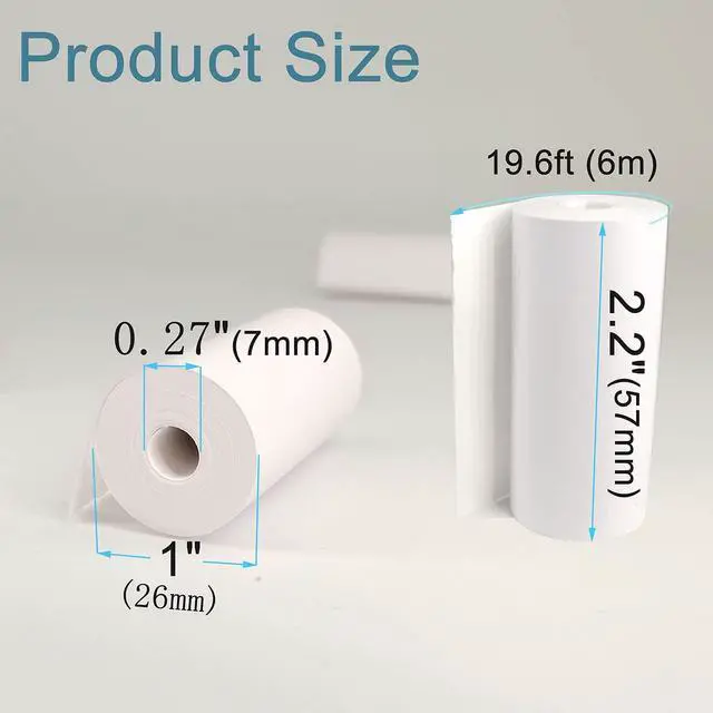 Alt view image 2 of 7 - 12 Rolls Kids Instant Camera Refill Print Paper Film, Coreless Thermal Print Paper, Suitable Width 2 1/4"(57mm) Most Kids Instant Camera and Portable Cash Registers Mobile Printer