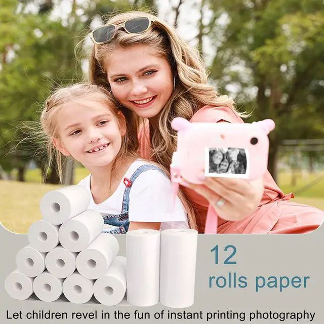 Alt view image 5 of 7 - 12 Rolls Kids Instant Camera Refill Print Paper Film, Coreless Thermal Print Paper, Suitable Width 2 1/4"(57mm) Most Kids Instant Camera and Portable Cash Registers Mobile Printer