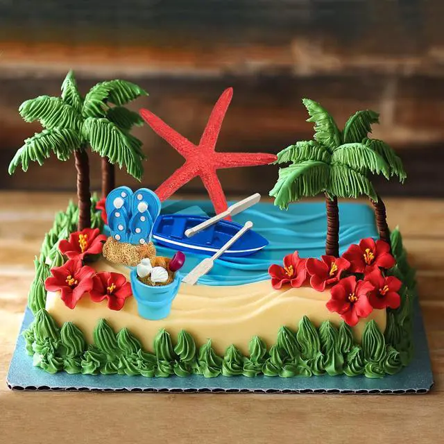 Alt view image 7 of 7 - Beach Cake Decorations, 15 Pieces Chair Umbrella Palm Tree Summer Ocean Cake Toppers, Tropical Hawaiian Aloha Luau Theme Decorations for Birthday Baby Shower Wedding Pool Party Decorations Supplies