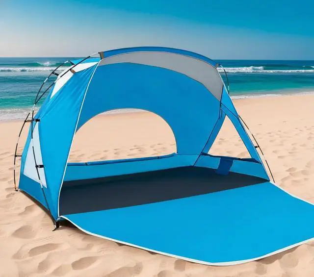 Main image of Beach Tent, Portable Sun Shelter for 2/3/4/6-8 Person with UPF 50+ UV Protection, Easy Setup Waterproof Beach Shade Canopy Cabana for Family Outdoor and Picnics, Fishing with Carrying Bag