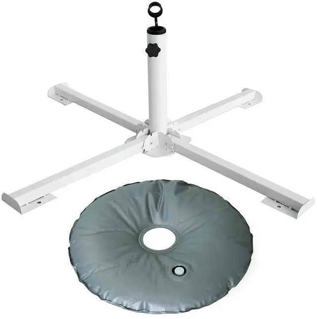 Main image of Foldable Portable Beach Umbrella Stand-Portable Patio Umbrella Base Holder,Outdoor Sunshade Anchor,with Weight Bag,Rust Free Tempered Iron Umbrella Stand for Courtyard,Garden,Beach,Grass