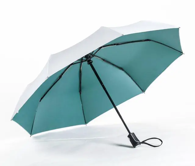 Alt view image 2 of 6 - UPF 50+ UV Protection Travel Umbrella Ultra Light Weight Green