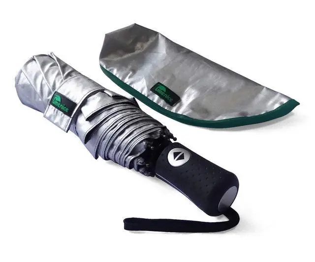 Alt view image 5 of 6 - UPF 50+ UV Protection Travel Umbrella Ultra Light Weight Green