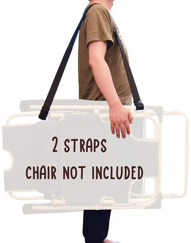 Main image of (2 Pack) Adjustable Beach Chair Carry Strap, Folding Chair Shoulder Strap for Beaches, Camping, Backpacking, Picnics and Other Items