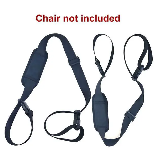 Alt view image 2 of 7 - (2 Pack) Adjustable Beach Chair Carry Strap, Folding Chair Shoulder Strap for Beaches, Camping, Backpacking, Picnics and Other Items