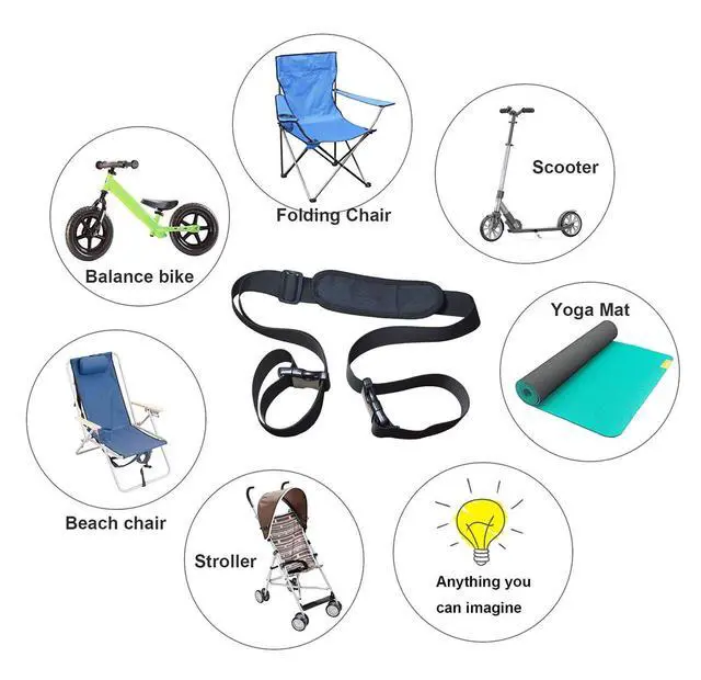 Alt view image 7 of 7 - (2 Pack) Adjustable Beach Chair Carry Strap, Folding Chair Shoulder Strap for Beaches, Camping, Backpacking, Picnics and Other Items