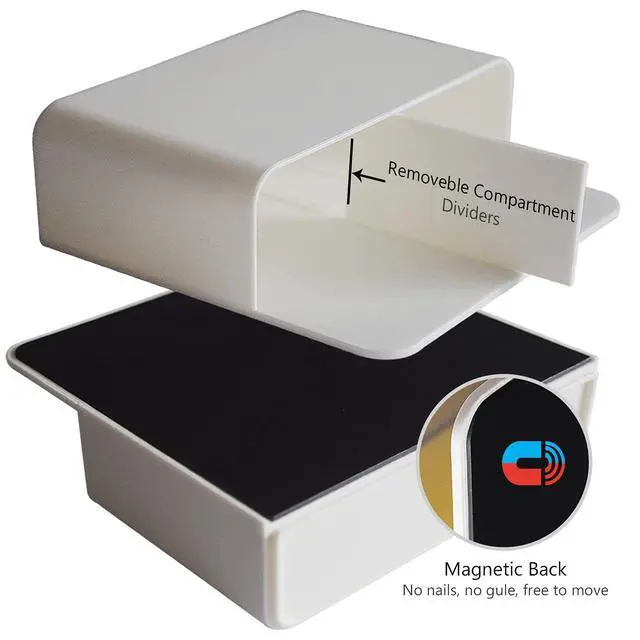 Alt view image 3 of 7 - Magnetic Dry Erase Marker Holder, Magnetic Pen Marker Holder for Whiteboard, Fridge, Locker Accessories, Classroom, Office, Home, Magnet Pen Cup,1 Pack, White