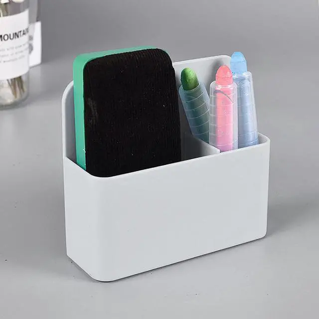 Alt view image 4 of 7 - Magnetic Dry Erase Marker Holder, Magnetic Pen Marker Holder for Whiteboard, Fridge, Locker Accessories, Classroom, Office, Home, Magnet Pen Cup,1 Pack, White