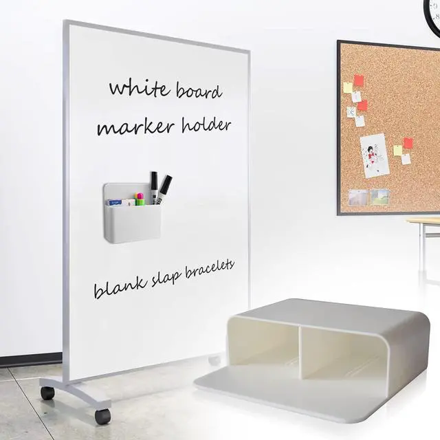 Alt view image 5 of 7 - Magnetic Dry Erase Marker Holder, Magnetic Pen Marker Holder for Whiteboard, Fridge, Locker Accessories, Classroom, Office, Home, Magnet Pen Cup,1 Pack, White