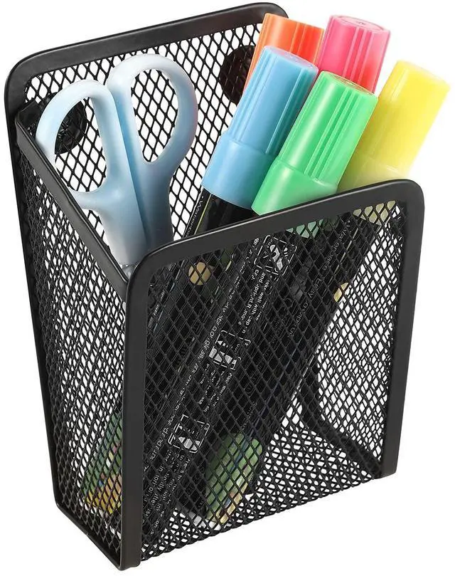 Main image of Magnetic Pencil Holder,Mesh Stainless Steel Pen Basket, Metal Writing Utensil Storage Organizer for Whiteboard,Blackboard,Kitchen, Locker, Home, or Office