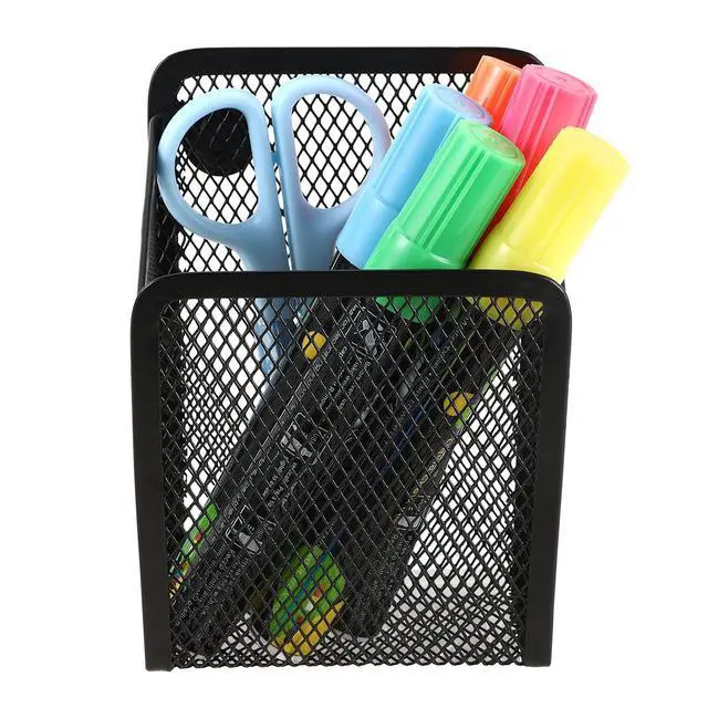 Alt view image 5 of 7 - Magnetic Pencil Holder,Mesh Stainless Steel Pen Basket, Metal Writing Utensil Storage Organizer for Whiteboard,Blackboard,Kitchen, Locker, Home, or Office