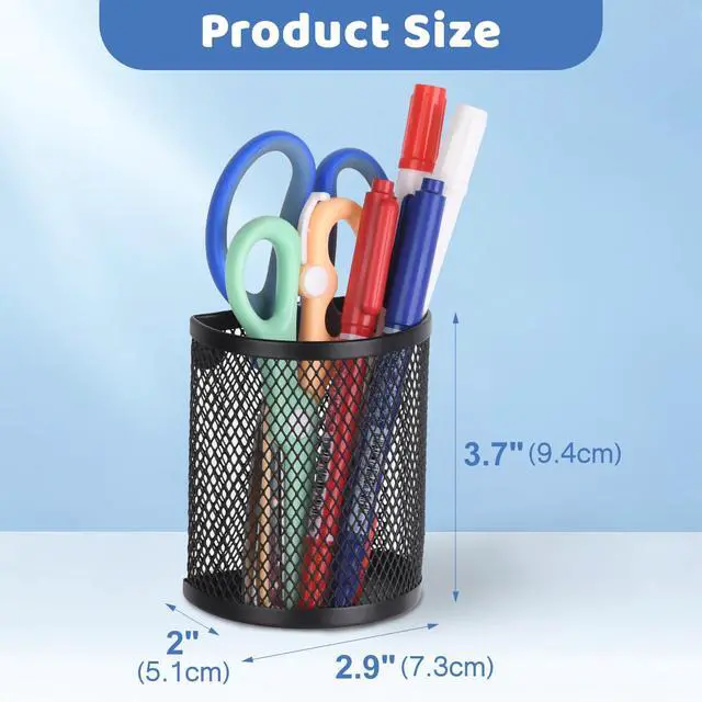 Alt view image 3 of 6 - Magnetic Pencil Holder - Locker Accessories, 2 Pack Magnetic Pen Holder for Refrigerator for Home School and Office, Black