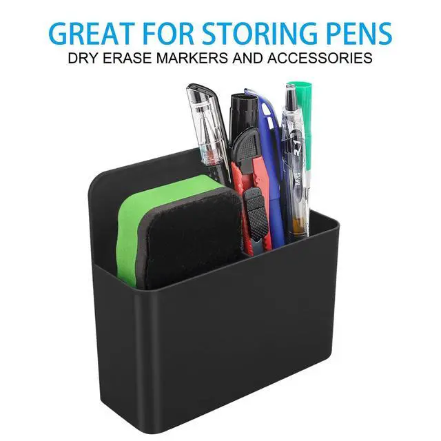 Alt view image 2 of 7 - Magnetic Pen Holder, Pencil Accessories Whiteboard Organizer, Black