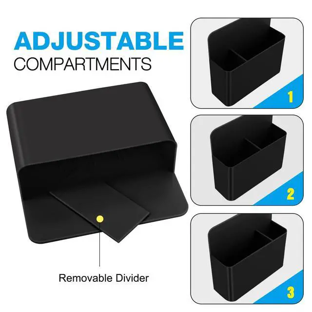 Alt view image 3 of 7 - Magnetic Pen Holder, Pencil Accessories Whiteboard Organizer, Black