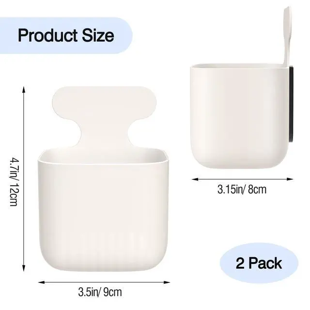 Alt view image 7 of 7 - Magnetic Pen Holder, 2-Pack Whiteboard Organizer, White