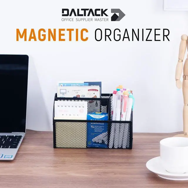Alt view image 7 of 7 - 3-Grid Magnetic Pencil Holder, Strong Magnet Locker Organizer, Black
