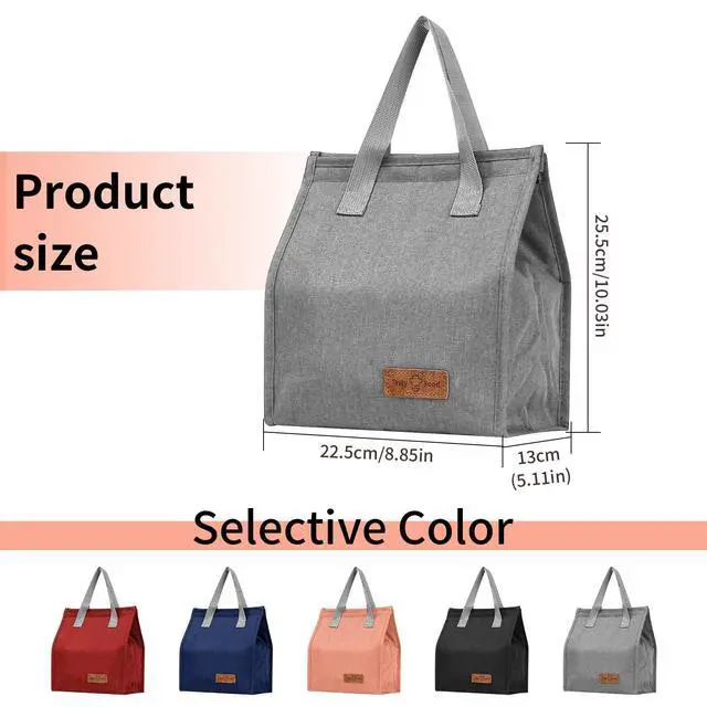 Alt view image 2 of 7 - Lunch Bag Insulated, Lunch Box Bag, Reusable Lunch Tote Bag,unisex