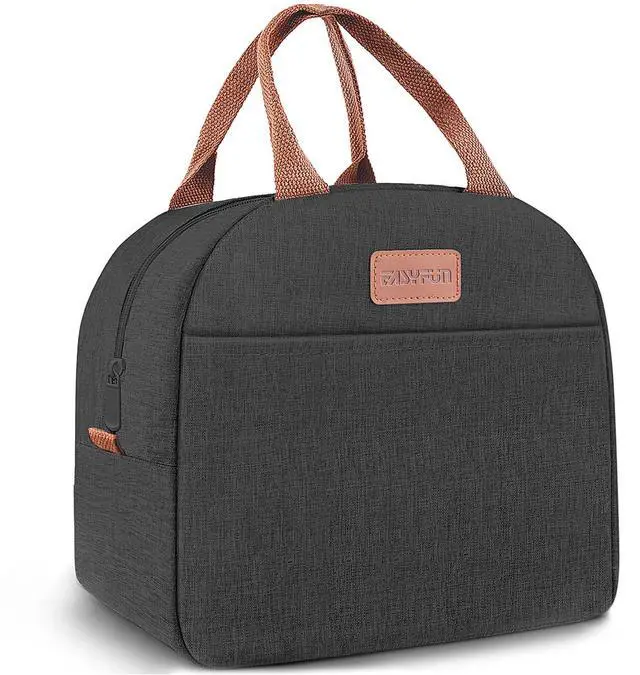 Main image of Lunch Bag for Women & Men Adult Insulated Lunch Box, Small Leakproof Cooler Food Lunch Containers Reusable High Capacity Lunch Tote Bags for Work, Travel, Outdoor (Black)