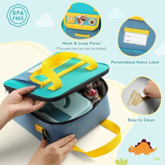 Alt view image 3 of 6 - Lunch Box Kids, Large Insulated Lunch Bag for Boys Girls, Blue