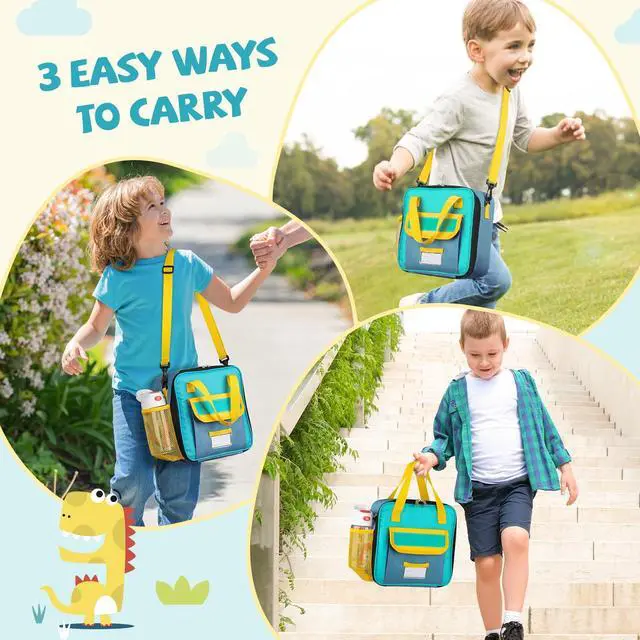 Alt view image 6 of 6 - Lunch Box Kids, Large Insulated Lunch Bag for Boys Girls, Blue