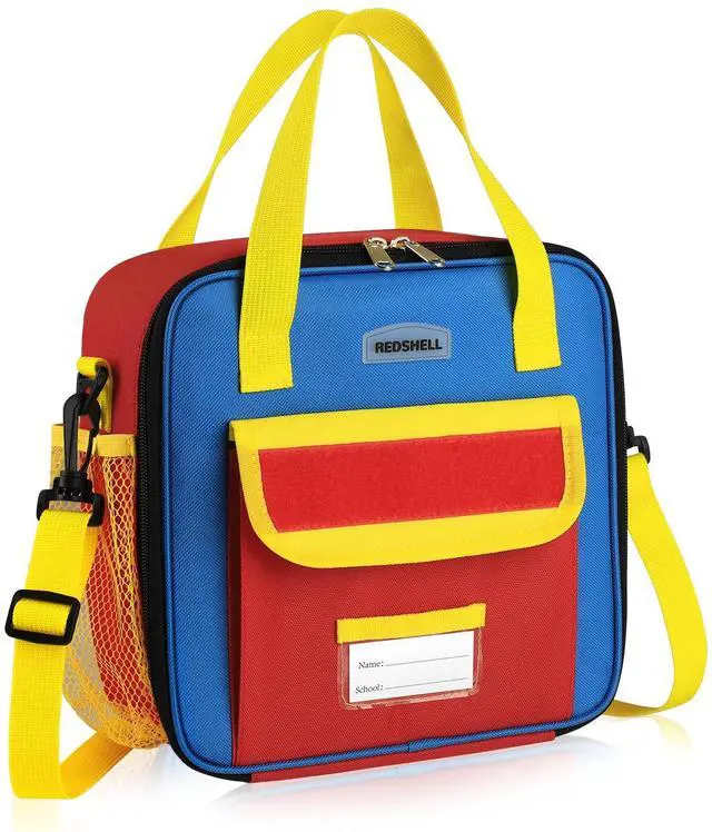 Main image of Lunch Box Kids, Large Insulated Lunch Bag for Boys Girls, Red Blue