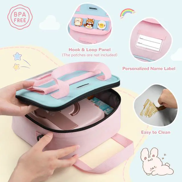 Alt view image 3 of 6 - Lunch Box Kids, Large Insulated Lunch Bag Lunchbox for Girls, Pink