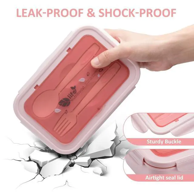 Alt view image 6 of 7 - Bento Boxes for Adults - 1100 ML Bento Lunch Box For Kids Childrens With Spoon & Fork - Durable for On-the-Go Meal, BPA-Free and Food-Safe Materials
