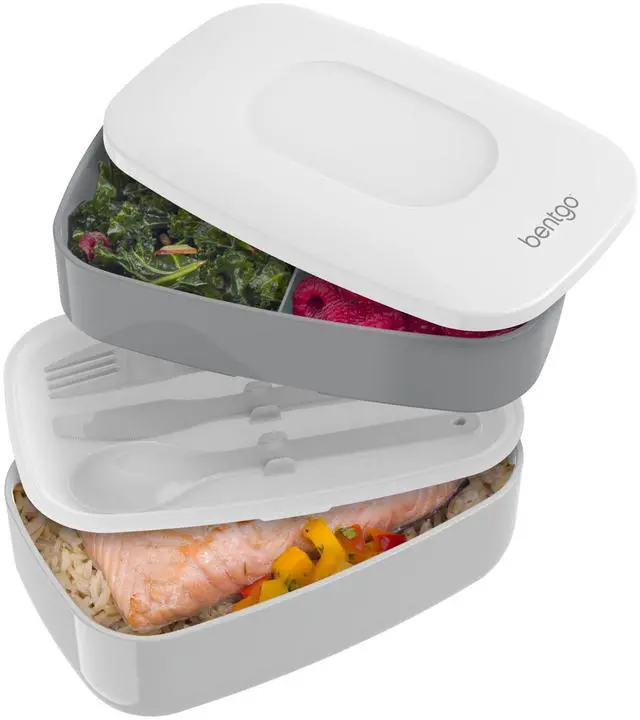 Main image of Classic Stackable 3-Compartment Adult Bento-Style Lunch Box