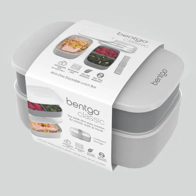 Alt view image 7 of 7 - Classic Stackable 3-Compartment Adult Bento-Style Lunch Box