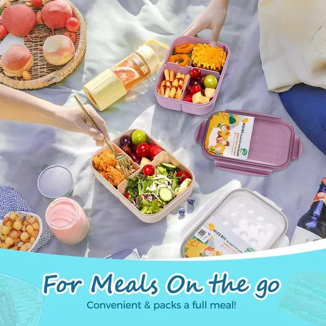 Alt view image 2 of 7 - Bento Lunch Box for Kids, 1150ml, 3 Compartments, White