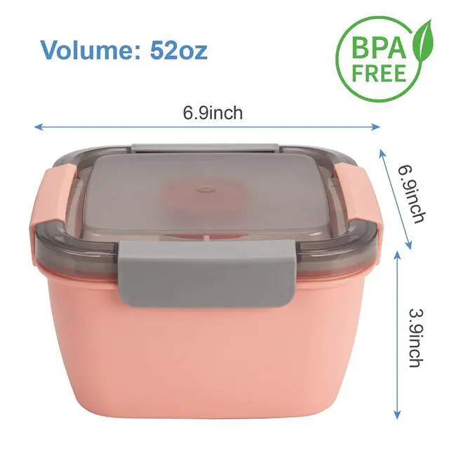 Alt view image 5 of 7 - Salad Lunch Container To Go, 2 Packs 52-oz Salad Bowls to go for lunch