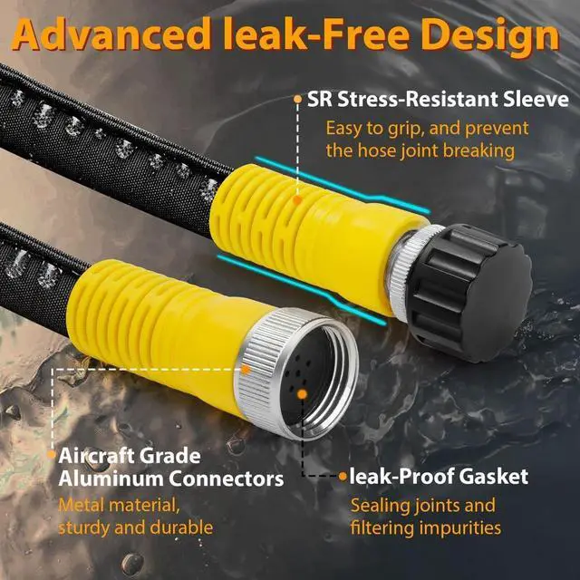 Alt view image 3 of 7 - Heavy Duty Flat Garden Soaker Hose 100FT