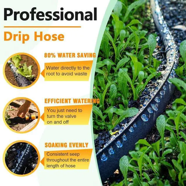 Alt view image 2 of 7 - Heavy Duty Flat Garden Soaker Hose 100FT