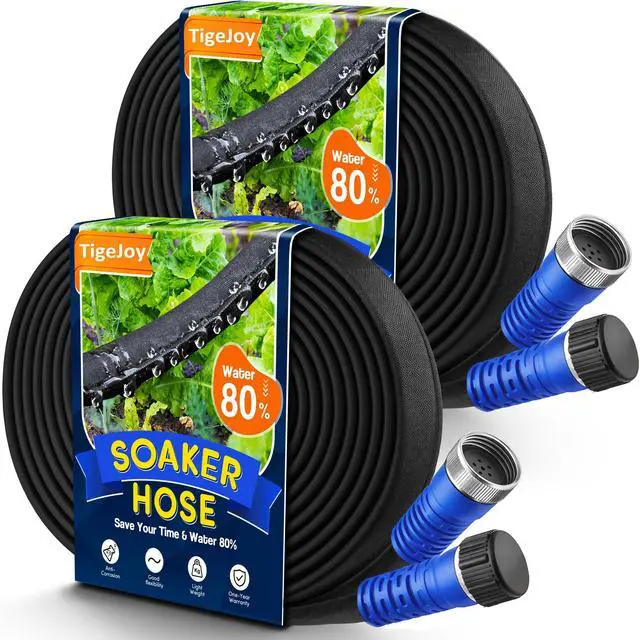 Main image of 100FT Flat Soaker Hose, Heavy Duty Garden Watering Hose