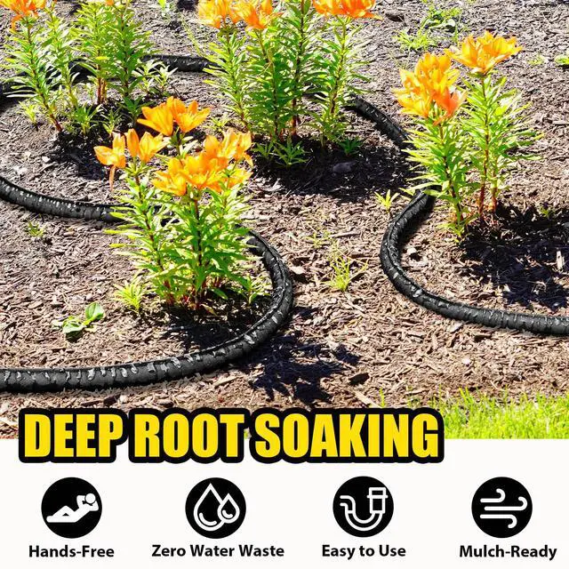 Alt view image 5 of 7 - 100FT Flat Soaker Hose, Heavy Duty Garden Watering Hose