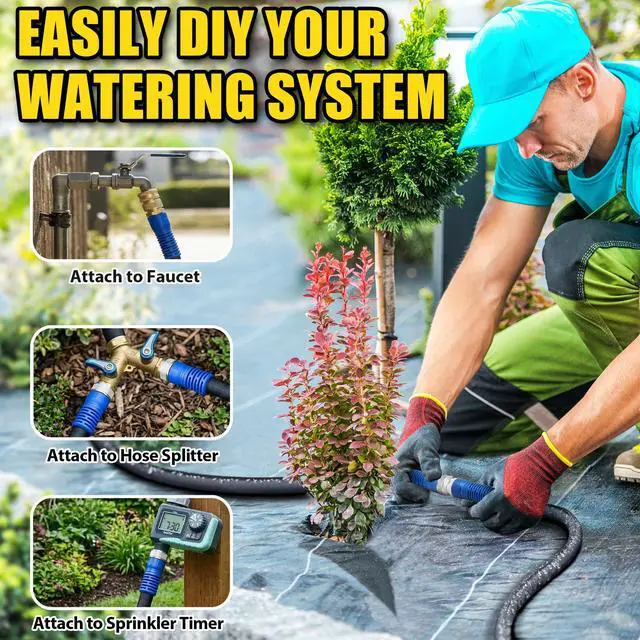 Alt view image 6 of 7 - 100FT Flat Soaker Hose, Heavy Duty Garden Watering Hose