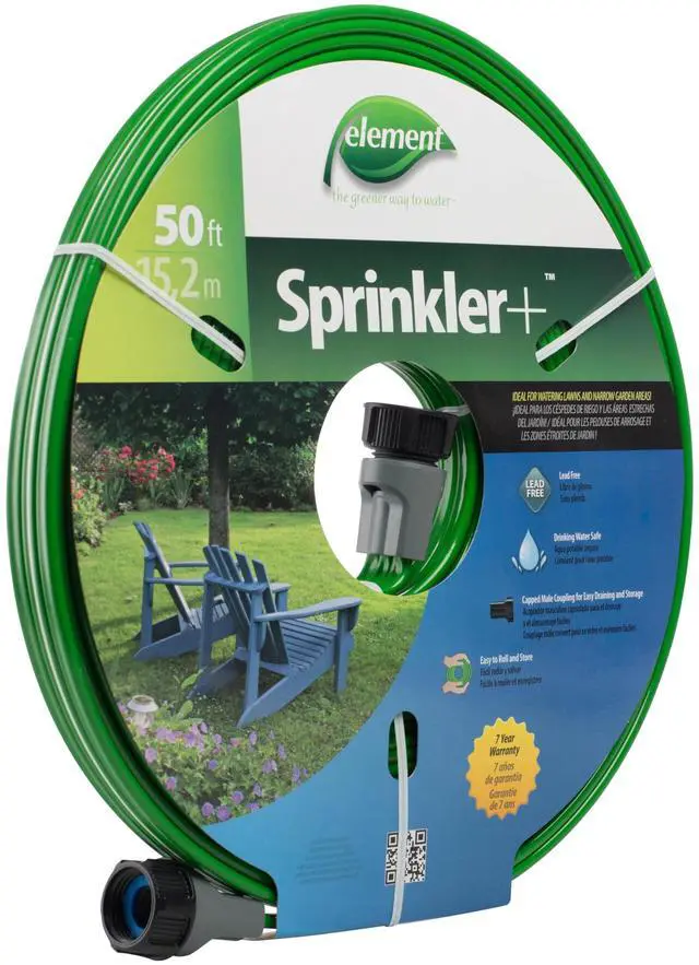 Alt view image 2 of 6 - Element Sprinkler+, Sprinkler and Soaker Hose Combo, 50' Length, Green