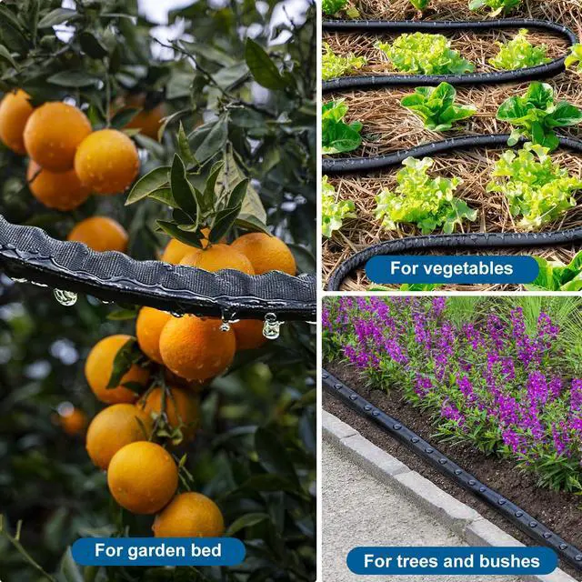 Alt view image 6 of 7 - Flat Soaker Hose 50FT Lightweight and Flexible Irrigation Solution for Garden Beds, Flower Beds, and Lawns (50FT)